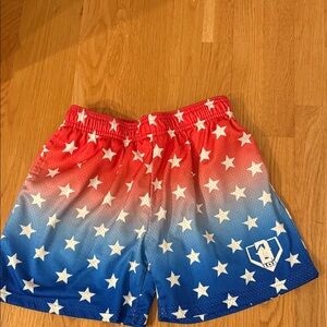 Kids Starry Red and Blue Ombre Shorts